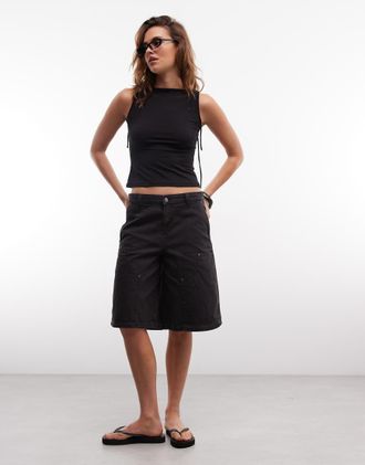 Weekday Pantaloncini nero slavato