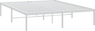 vidaXL Metal Bed Frame without Mattress White 160x200cm Vidaxl