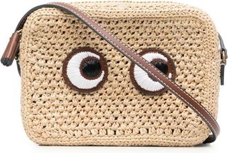 Anya Hindmarch Eyes-appliqu&eacute; Woven Crossbody Bag