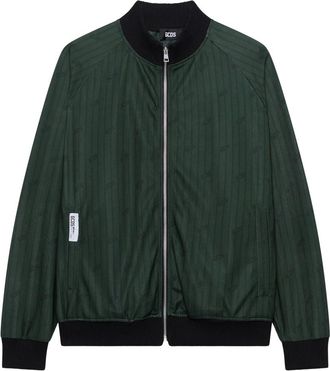 GCDS Triacetate Pinstripe Track Jacket - Dames - Bomber jackets - Groen - M - Jassen