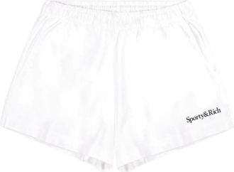 Sporty & Rich Shorts con logo ricamato - Bianco