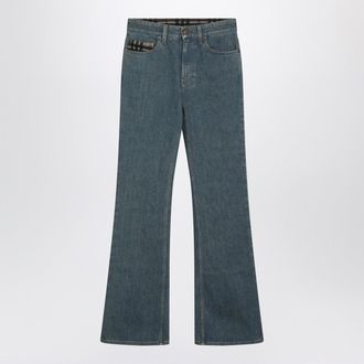 Burberry Mittelblaue Burberry-Jeans mit karierter Tasche