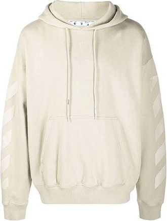 Off-white Mens Off-White FW21 Logo Rubber Arrow Pullover Loose Fit Beige OMBB085F21FLE0101717