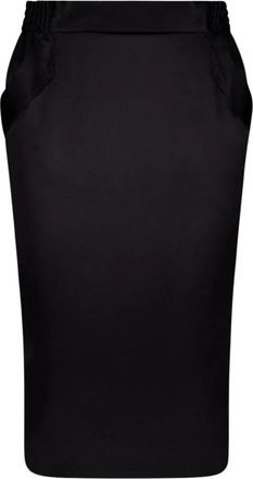 Saint Laurent Luxe Satijnen Pencil Rok - Dames - Kokerrokken - Zwart - M - Satijn - Rokken