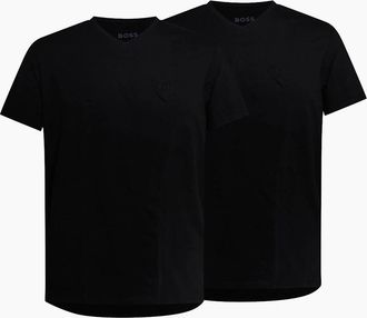 HUGO BOSS Mens 2 Pack of Comfort V-Neck T-Shirts - Black - Size: 34