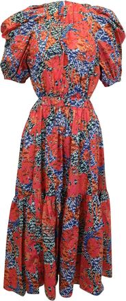 Ulla Johnson Claire Midi Dress in Multicolor Cotton