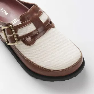 Birkenstock Womens Boston Bold Canvas 1774 (narrow) Brown Sandal