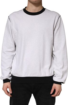 Dolce & Gabbana Light Grey Cotton Crewneck Sweatshirt Mens Sweater
