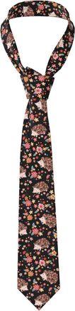 Generic Skinny Tie,Cartoon Hedgehogs Floral Slim Necktie for Men Neck Tie for Wedding Party Business