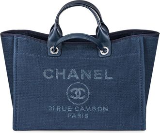 Chanel Blue Denim Deauville Shopper