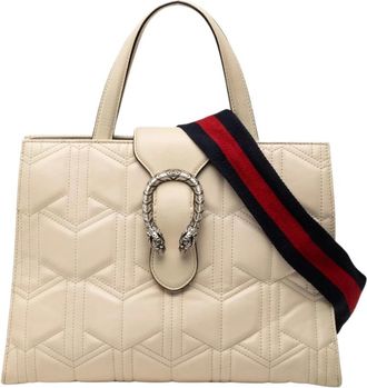 Gucci Pre-owned Handbags, female, White, Size: ONE SIZE Pre-owned Handle Leather Bag