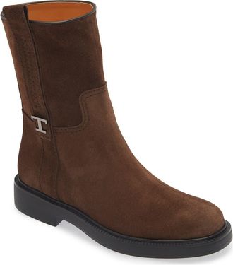 Tod's Logo Bootie in Marrone Africa at Nordstrom, Size 11Us