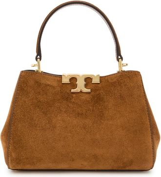 Tory Burch Eleanor Mini T-logo Suede top Handle bag - Caramel