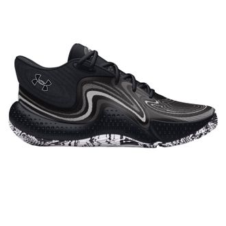 Under Armour UA Spawn basketbalschoenen voor heren met grafische print (Zwart)