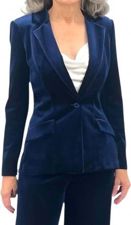 La Petite Robe Di Chiara Boni Velluto Velvet Blazer In Blu Notte