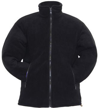 Generic MENS / LADIES THICK QUILTED PADDED WARM ANTI PILL FLEECE JACKET SIZES S-5XL (XXL, BLACK)