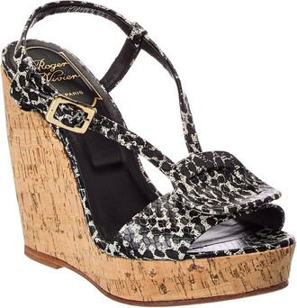 Roger Vivier Leather Wedge Sandal