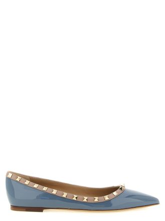 Valentino Garavani Grey Studded Ballet Flats