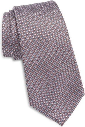Canali Pink Floral Medallion Silk Jacquard Tie at Nordstrom