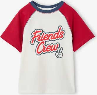 Vertbaudet Jungen T-Shirt mit Kontrast&auml;rmeln rot