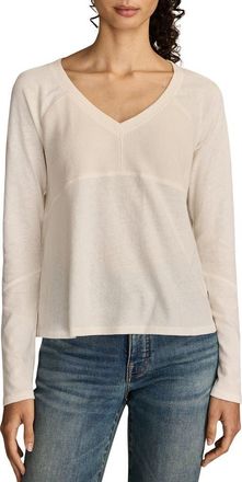 Lucky Brand Mixed Waffle Knit Cotton Top in Whisper White at Nordstrom, Size X-Small
