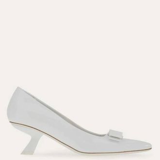 Ferragamo Anz Patent Leather Vara Bow Pumps, Size 11 C