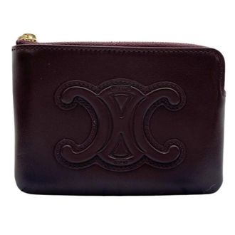 Celine Bordeaux Leather Coin Purse/Coin Case (Pre-Owned)
