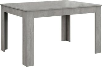 Konte Design Mesa de madera en acabado gris hormigón, extensible 140×90-220×90 cm
