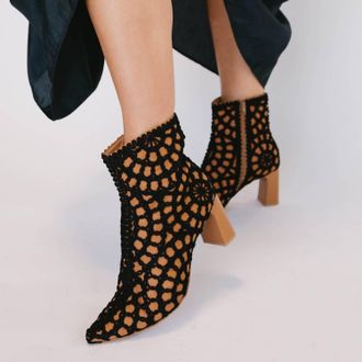 Love Rio Womens The Lattice Luxe Bootie In Black