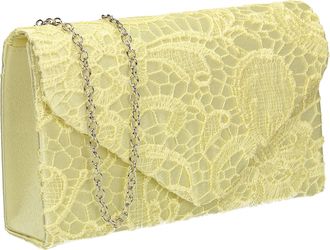 Swankyswans Rachel Womens Lace Detail Party Prom Wedding Evening Clutch Bag Purse (PaleYellow)