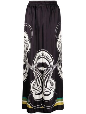 La DoubleJ Pantaloni Placée a gamba ampia - Nero