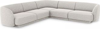 BLOOMINGLOFT Grosses Design Ecksofa Miley - Chenille Hellgrau