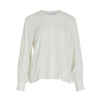 Vila Soepele blouse met geborduurde kraag
