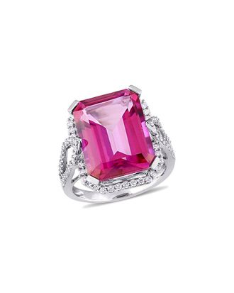 Rina Limor 14K 15.00 Ct. Tw. Diamond & Pink Topaz Ring