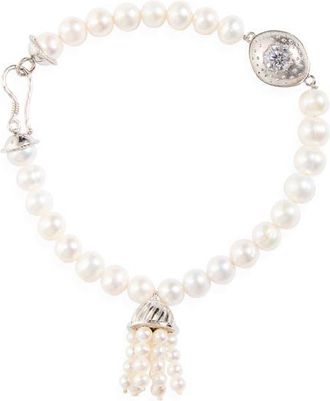 Nackiy&eacute; Odalisque Pearl Anklet in White at Nordstrom