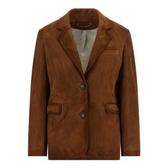 Golden Goose Robyn Waxed Suede Jacket - female - Golden Goose - Blazers - Brown - XS - Jackets