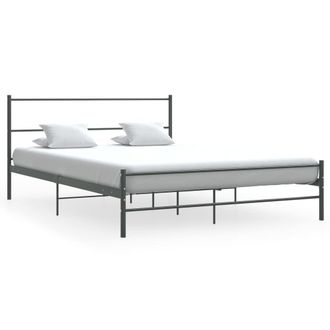 Berkfield Home Bed Frame Grey Metal 140x200 cm