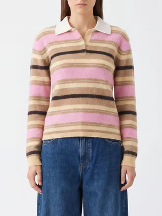Guest In Residence Polo a maniche lunghe in puro cashmere a righe