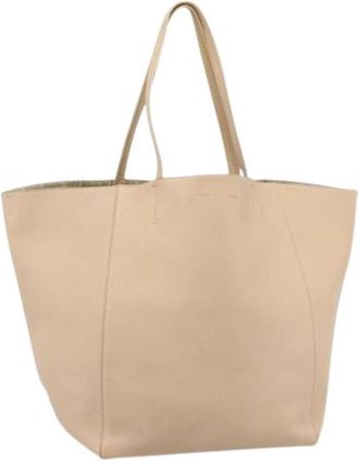 Celine Pre-owned Vintage Tote Bag - Dames - Vintage Shopper - Beige - ONE Size - Leer - Vintage