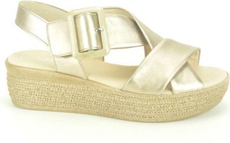 Gabor Raffia Sandalen - Dames - Sleehakken - Geel - 36 EU - Schoenen