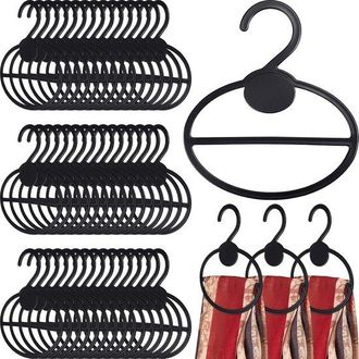 OEM 50 Perchas De Pl&aacute;stico Para Bufandas - Ahorran Espacio - Negras - Organizador Para Bufandas Y Pa&ntilde;uelos Para La Cabeza