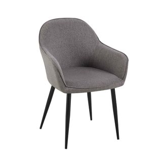 Clp Silla con patas de metal y asiento en Tela Gris oscuro