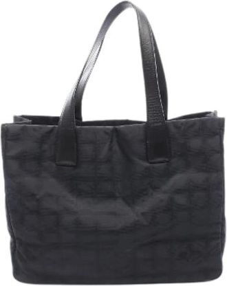 Chanel Pre-owned Tote Bags, female, Black, Size: ONE SIZE Pre-owned New Travel Line Nylon Canvas Tote Bag
