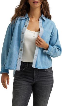 Lee Drapey Contrast Wash Snap-Up Shirt in Light Sunbeam at Nordstrom, Size X-Small