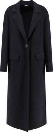 Hev&ograve; Dames, Mantels, Blauw, Maat: S Wol