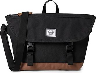 Herschel Cove Small Messenger Weekender/Overnight Luggage Black/Saddle Brown, Synthetic