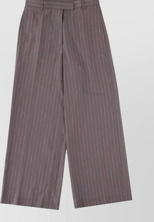 Dries Van Noten pinstripe wide leg trousers belt loops