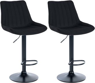 Clp Clp - Set De 2 Taburetes De Bar Toni En Tela Negro Metal Negro Mate