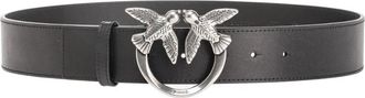 Pinko Love Berry H4 Riem Vitello - Dames - Riemen - Zwart - S - Accessoires