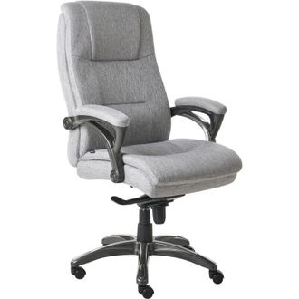 Beliani Beliani - Office Executive Chair Seat Adjustment Tilt Thick Padding Linen Grey Magnus
